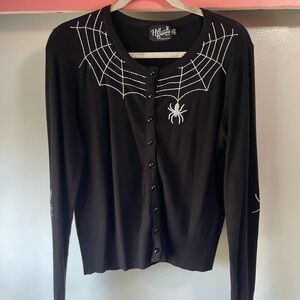 Hell Bunny 2XL spiderweb cardigan sweater